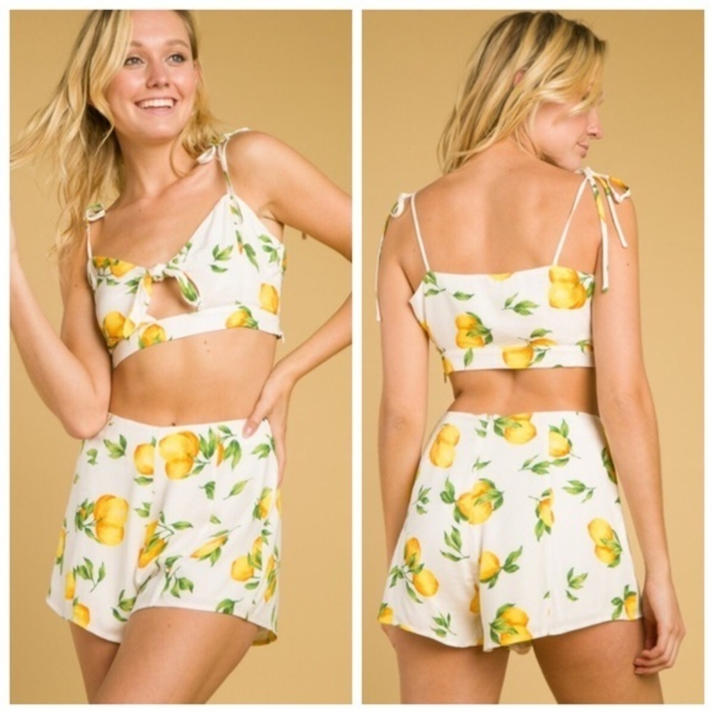🆕⚡️HP⚡️🍋 Lemon print short set